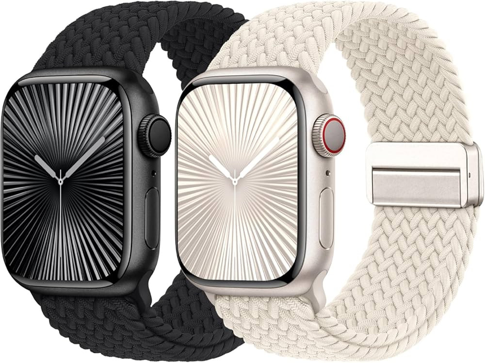 Braided Stretchy Bands with Magnetic Clasp Compatible for Apple Watch Band 38mm 40mm 41mm 42mm 44... | Amazon (US)