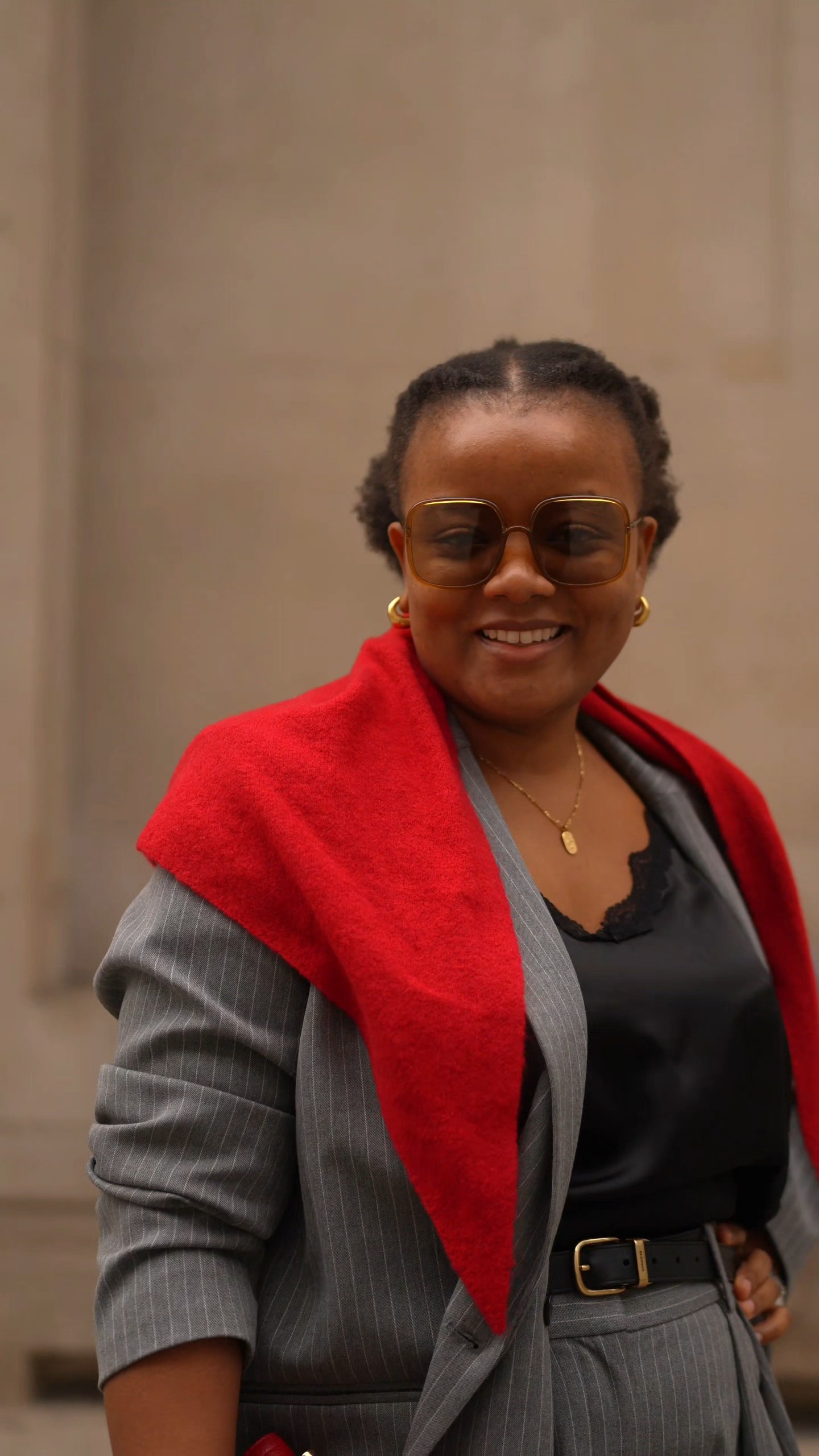 A pin stripe suit is classic. Add a touch of red for dopamine hit.What to wearOutfit inspiration Style inspiration 

#LTKuk #LTKmodest #LTKworkwear
