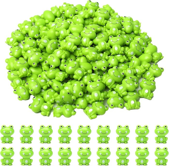 FXMHEHBB 100 Pack Mini Green Plastic Frogs, Small Frog Figurine Tiny Frogs to Hide Fairy Garden M... | Amazon (US)