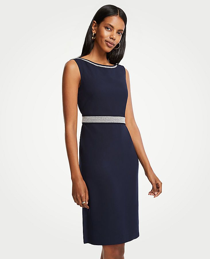 Embroidered Sheath Dress | Ann Taylor (US)