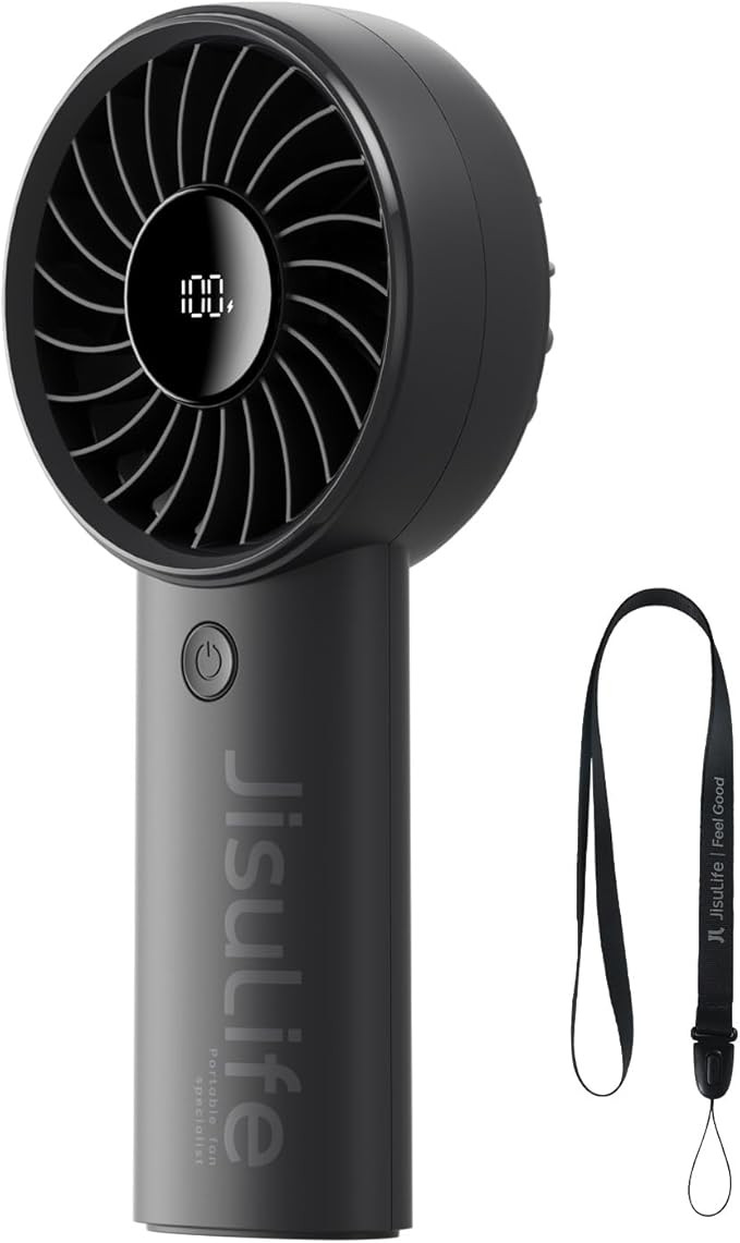 JISULIFE Handheld Portable Fan, Stronger and Longer-Lasting: 5 Speed, 5000mAh Battery, 12-Blade T... | Amazon (US)