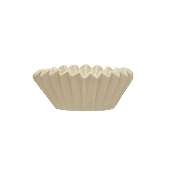 Creative Co-Op Fluted Stoneware Bowl, White | Walmart (US)