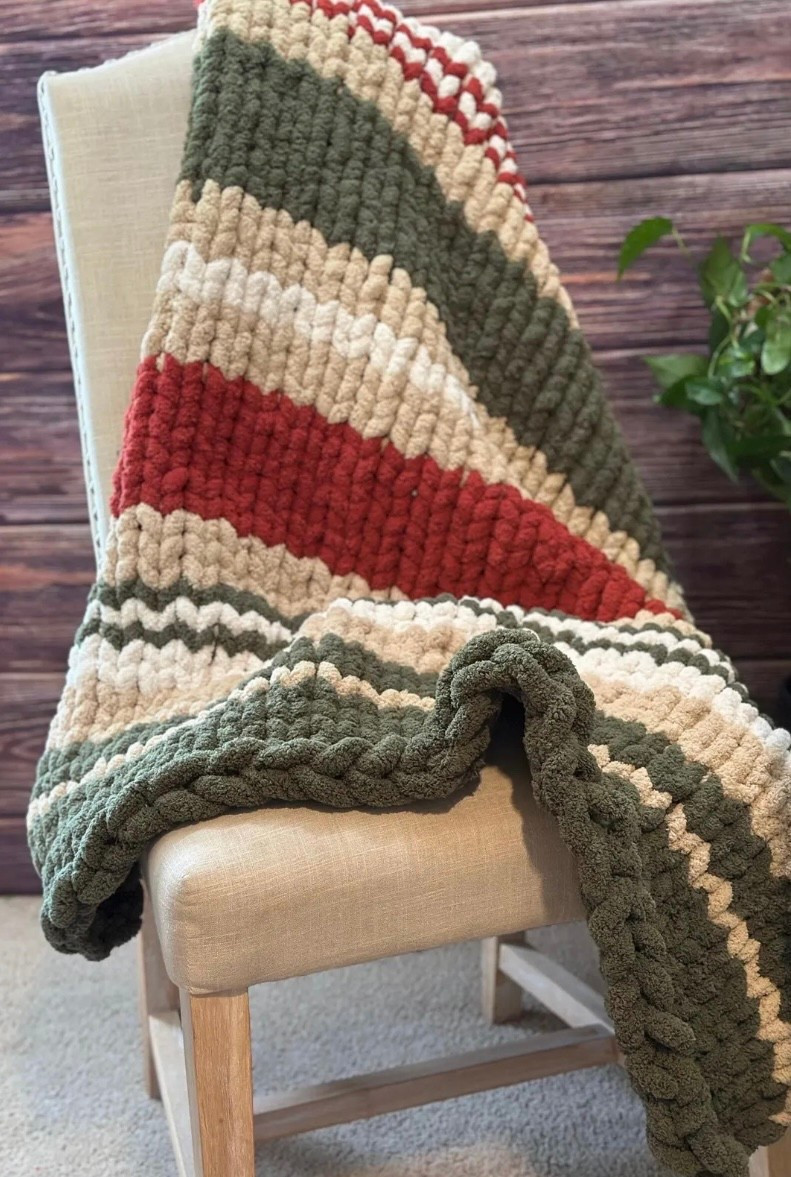 Christmas holiday chunky knit blanket. I’m in love with the colors and texture!

#LTKHoliday #LTKHome