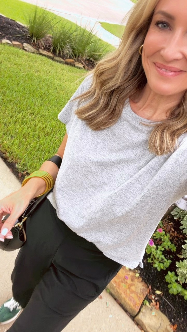 sports mom look for a rainy very humid night. I cant get enough of these pants! Sized up to a med. Shoes are old

#LTKOver40 #LTKootd