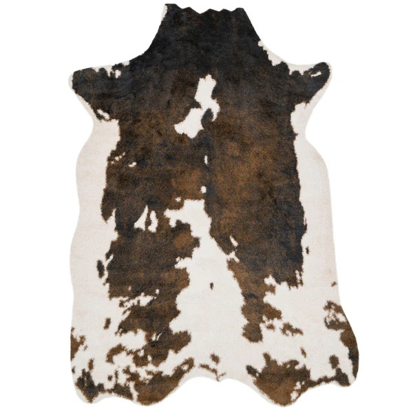 Alexander Home Yosemite Faux Cowhide Area Rug - 3'1 x 5' - Beige/ Brown | Bed Bath & Beyond