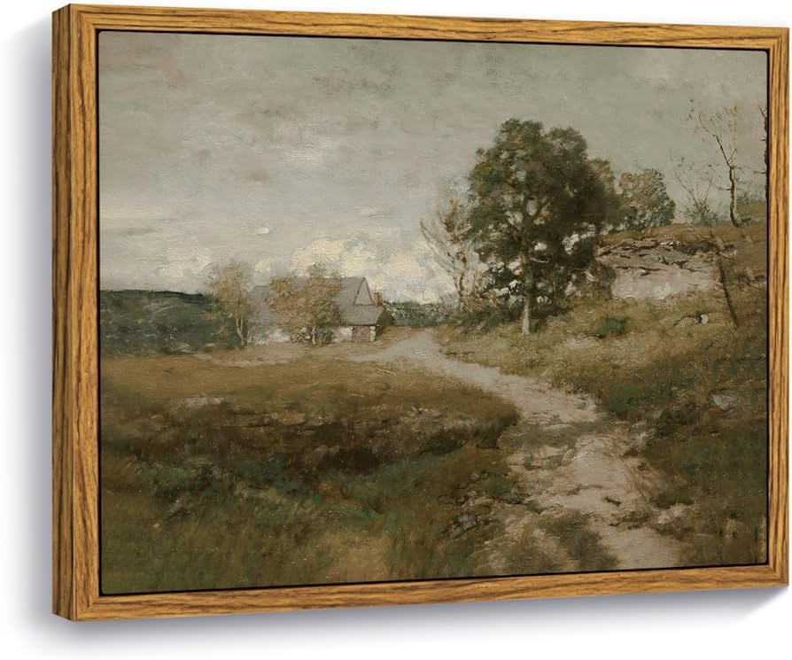 InSimSea Framed Canvas Wall Art for Living Room Bedroom Decor, Vintage Outskirts Painting Prints ... | Amazon (US)