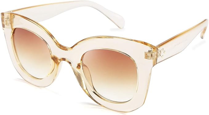 FEISEDY Retro Oversized Square Horn Sunglasses Semi Cat Eye Butterfly Glass Big Thick Bold Frame ... | Amazon (US)