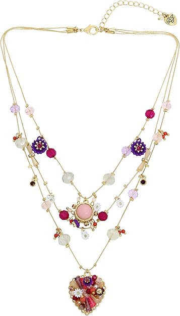 Betsey Johnson Womens Butterfly Charms Layered Necklace | Amazon (US)