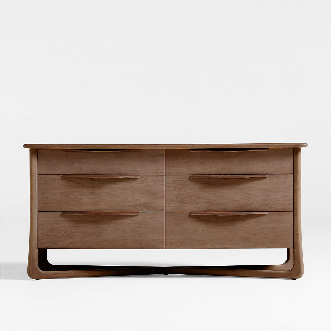 Alrik 66" Brown Oak Wood 6-Drawer Dresser + Reviews | Crate & Barrel | Crate & Barrel