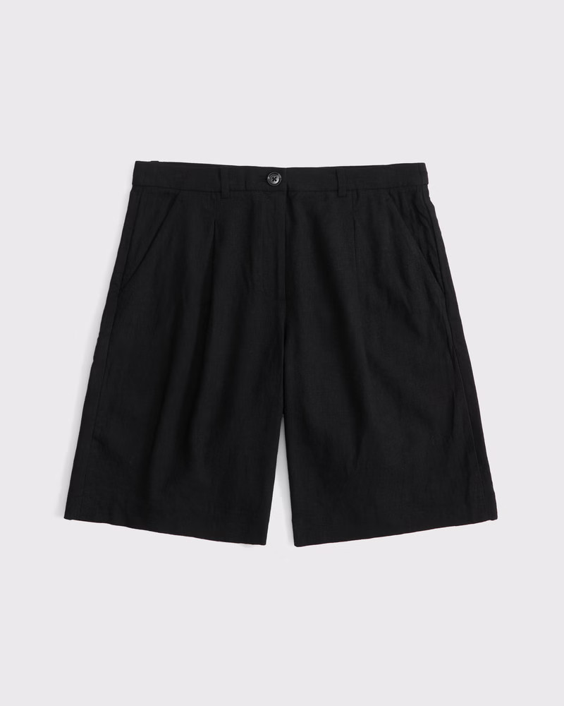 Mid Rise Linen-Blend Bermuda Short | Abercrombie & Fitch (UK)