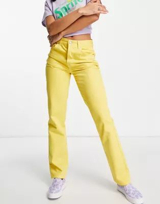 ASOS DESIGN 90s straight leg jeans in sunshine yellow | ASOS (Global)