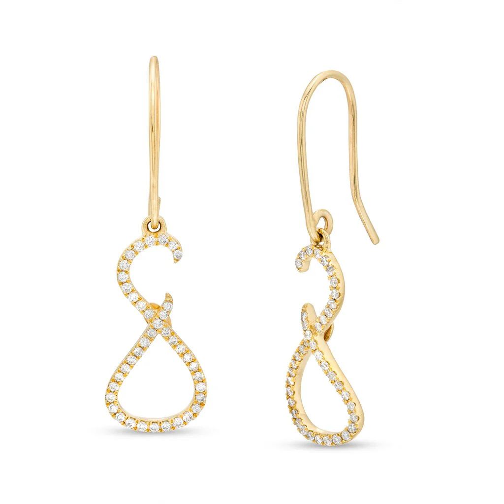 "S" Drop Diamond Earrings in 10K Gold 1/5 CT. T.W. | Serena Williams Jewelry