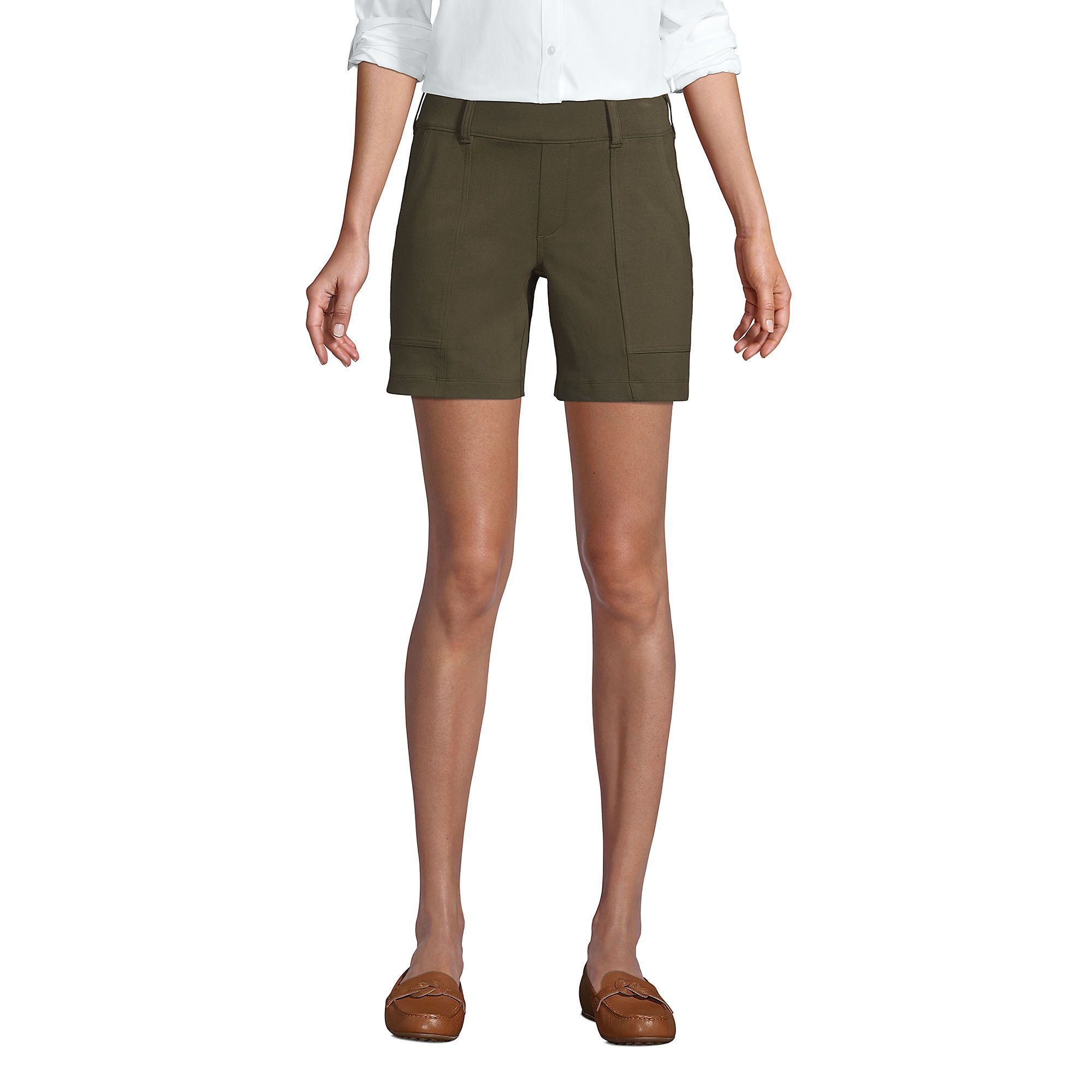Women's Mid Rise Starfish Knit 7" Utility Shorts | Lands' End (US)