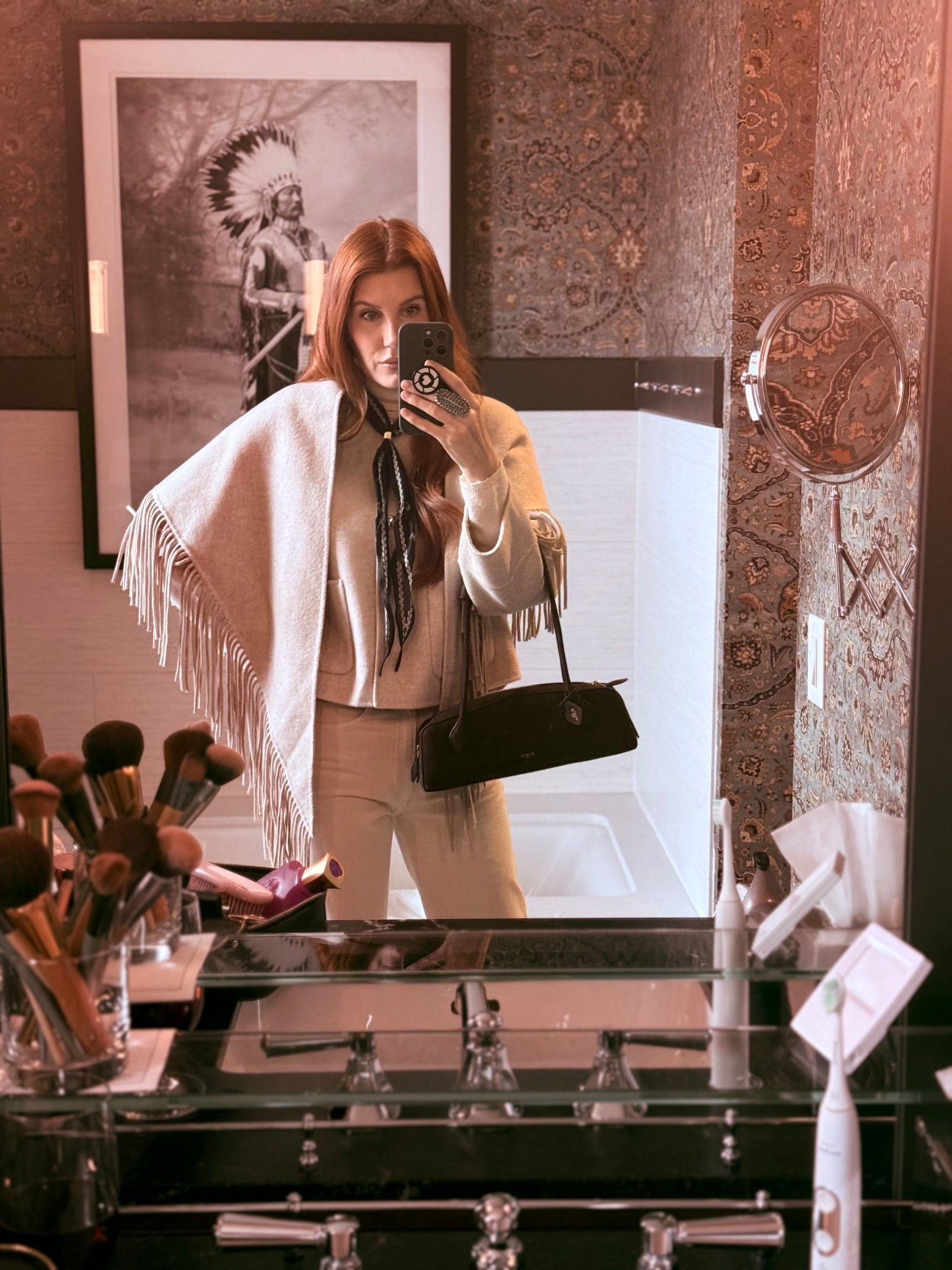 Aspen, day 2. Had my eye on this fringe jacket for a while and finally pulled the trigger for this trip, and it did not disappoint. The perfect layering piece, but the removable shawl is what really makes the look.

#LTKgrwm #LTKootd #LTKTravel