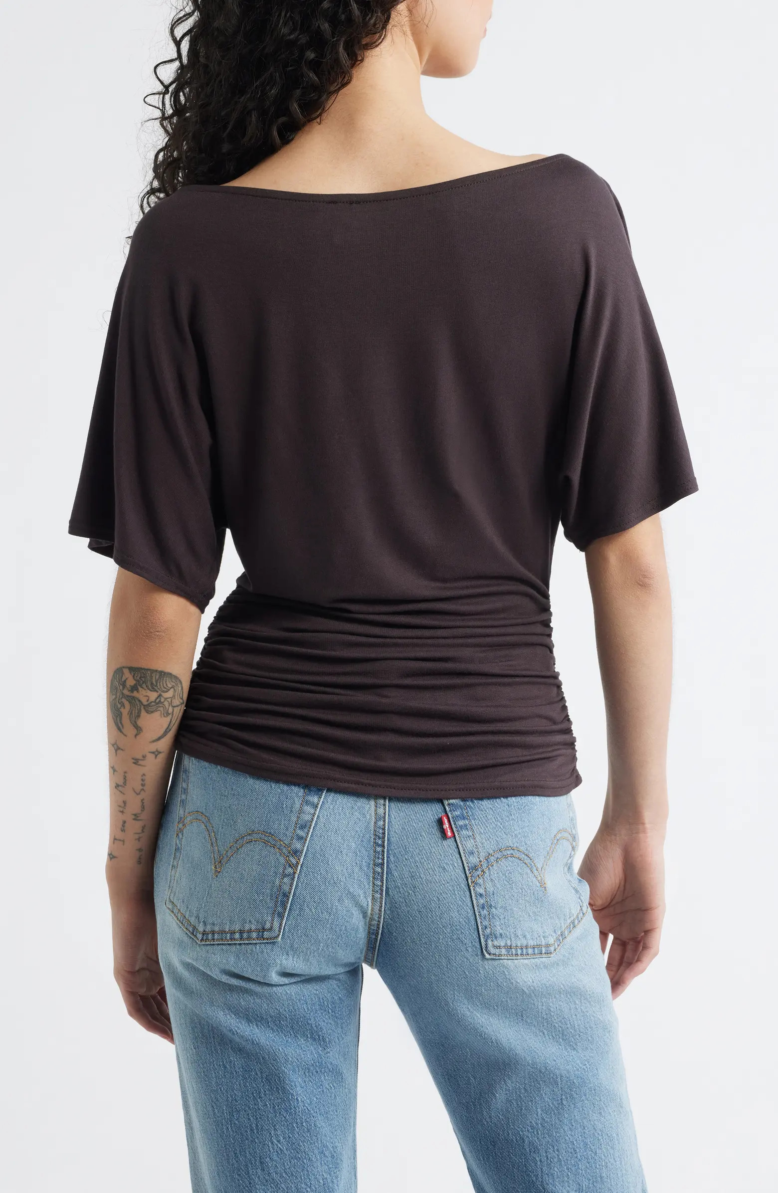 Ruched Boat Neck Top | Nordstrom