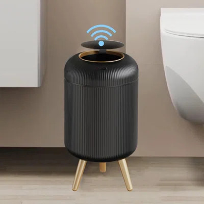 Motion Sensor Trash Can With Lid, Touchless Trash Bin, Automatic Bathroom Trash Can,Smart Plastic Garbage Can With Removable Legs For Bathroom, Bedro | Wayfair North America