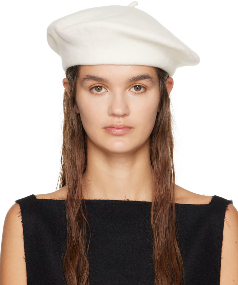 Maison Margiela - Off-White Heavy Wool Beret | SSENSE