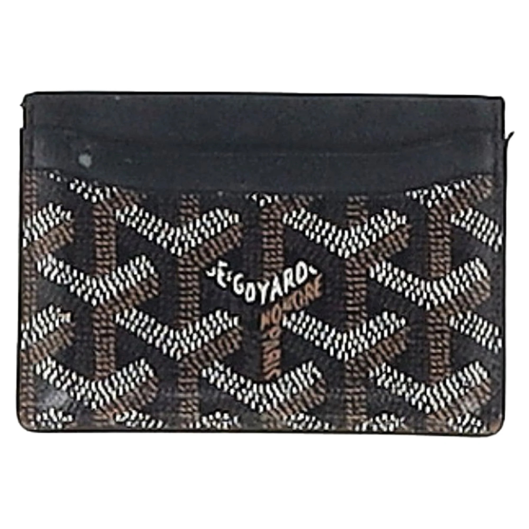 Goyard Saint-Sulpice Card Holder in Black Coated Canvas | Shop Simon