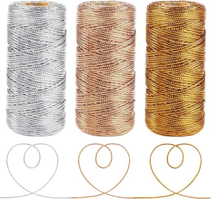 Anvin 328 Yards Wrapping Twine String Metallic Bakers Twine Decorative Packing Twine Wrapping Art... | Amazon (US)