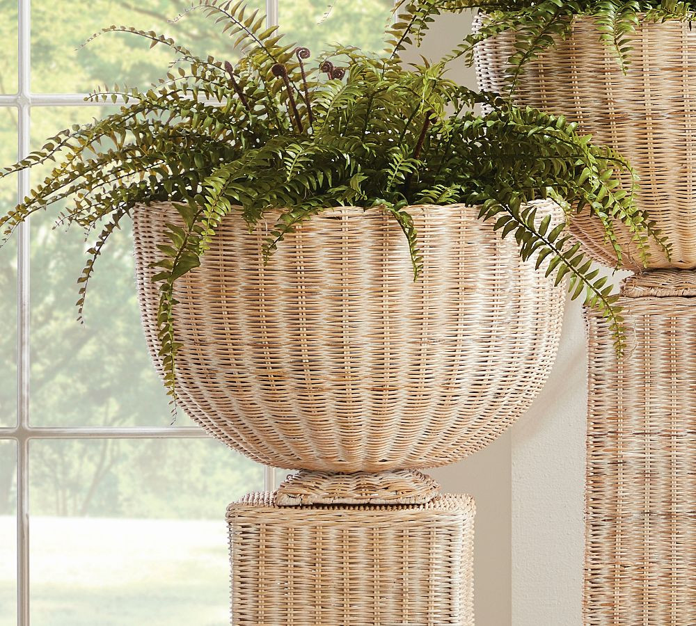 Handwoven Rattan Decorative Footed Bowl | Pottery Barn (US)