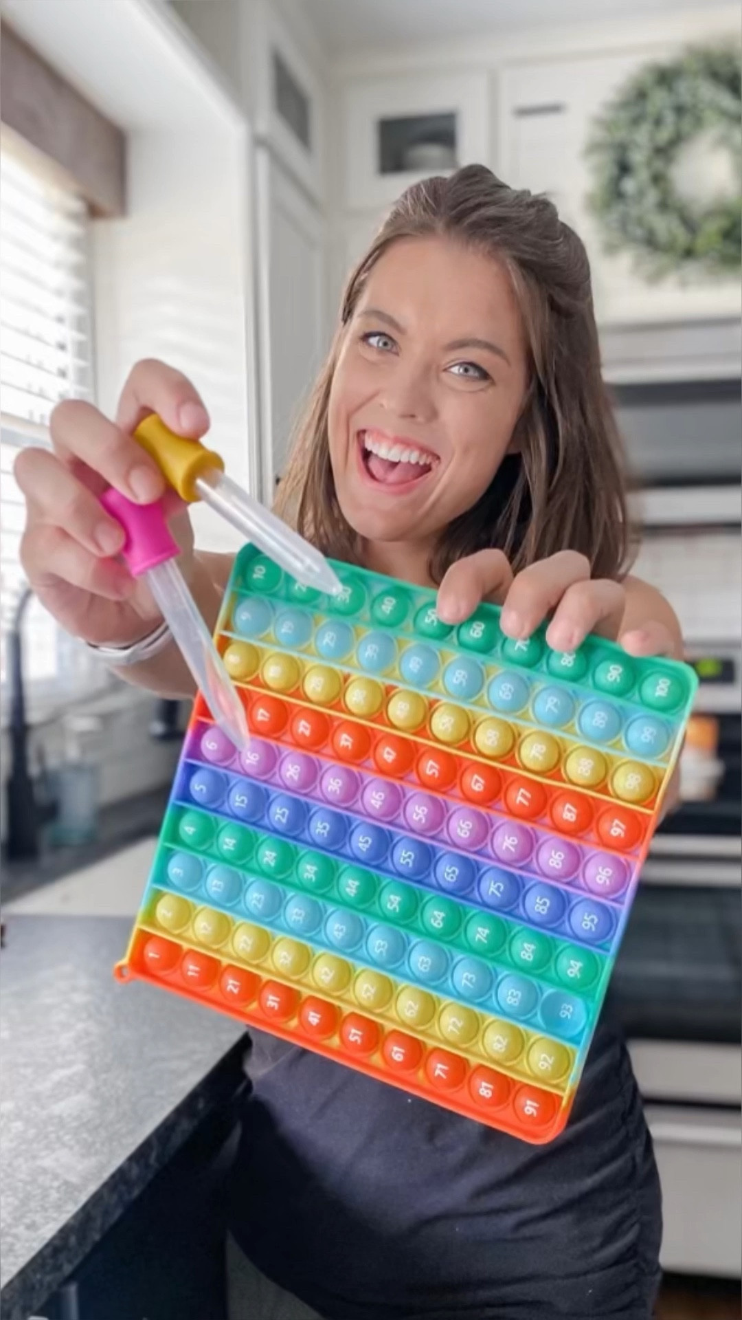 NUMBER MATCH WATER POP-ITS!

Roo loved this math learning and sensory activity using the 1-100 Pop It fidget toy and our jumbo eyedroppers! Yes, it’s super fun and engaging, but you know mama snuck in some learning too. 

Number Match & Identify: It's important for preschoolers to have experience with number identification. This activity hones their ability to match numbers with flashcards and the Pop It toy, building a strong foundation for future math skills!

Fine Motor Skills: Squeezing water up into those eyedroppers and then out into the number cavities might seem purely fun (which it is!), but it's also a sneaky way to strengthen those tiny hand muscles. Perfecting those fine motor skills now opens doors to writing, drawing, and other essential tasks later on!  

Learning Through Play: Why settle for boring when we can learn through play?  Engaging in exciting activities like this keeps kids’ curiosity alive and makes learning enjoyable.  When kids have fun, they retain information better, making new knowledge stick!

The best part about this activity is that your child can pause and come back to it over and over again throughout the day until every number has been found. You can’t beat setting up an activity once and it lasting all day!	

#LTKkids #LTKunder50 #LTKFind