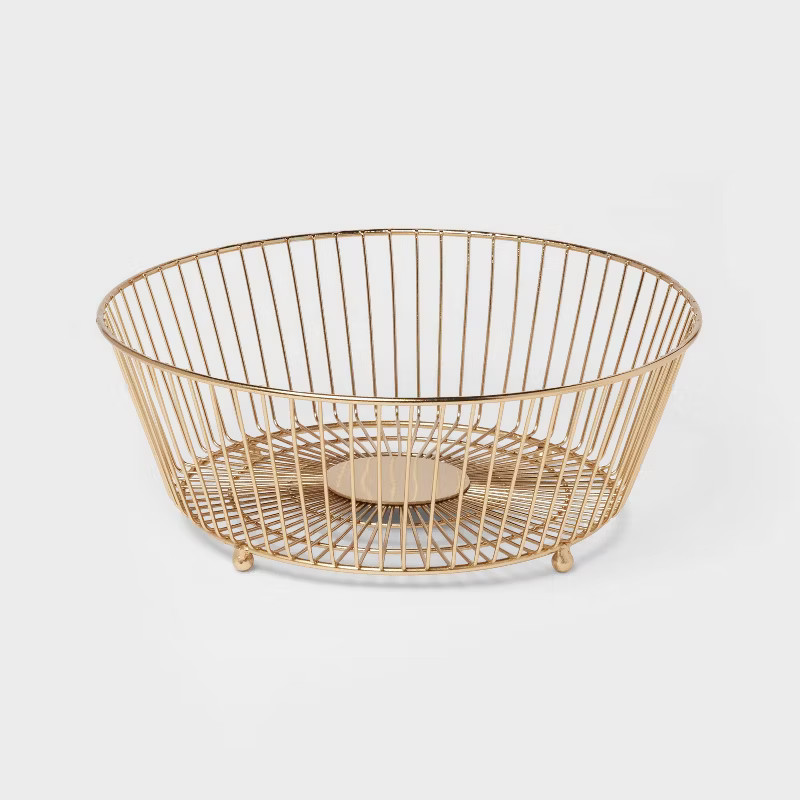 Delavan Collection Metal Wire Fruit Bowl Gold - Threshold™ | Target