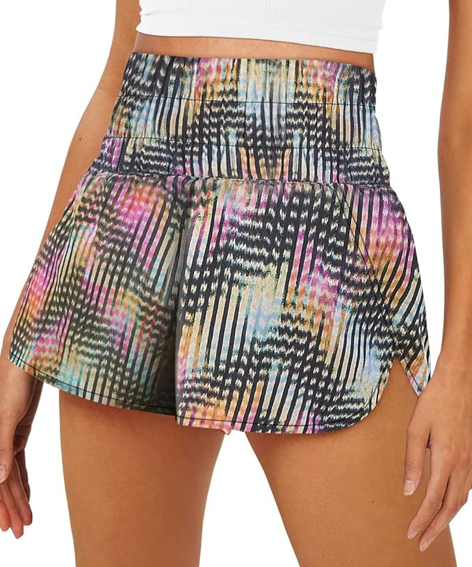 AUTOMET Womens High Waisted Athletic Shorts Elastic Casual Summer Running Shorts Quick Dry Gym Wo... | Amazon (US)