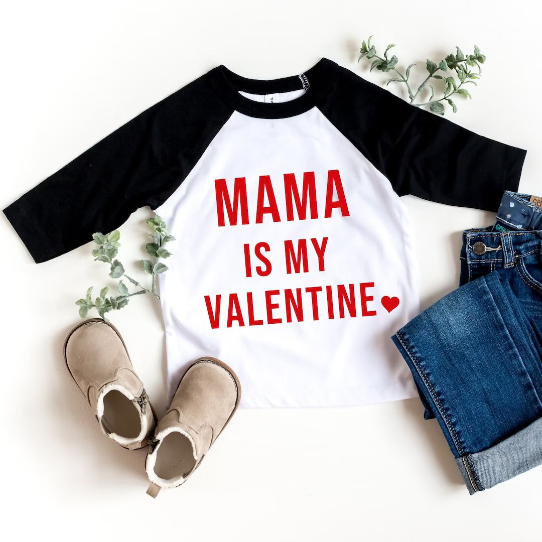 Mama is my Valentine Shirt, Mommy Is My Valentine, Valentines Day Shirt, Baby Valentines Day Outf... | Etsy (US)