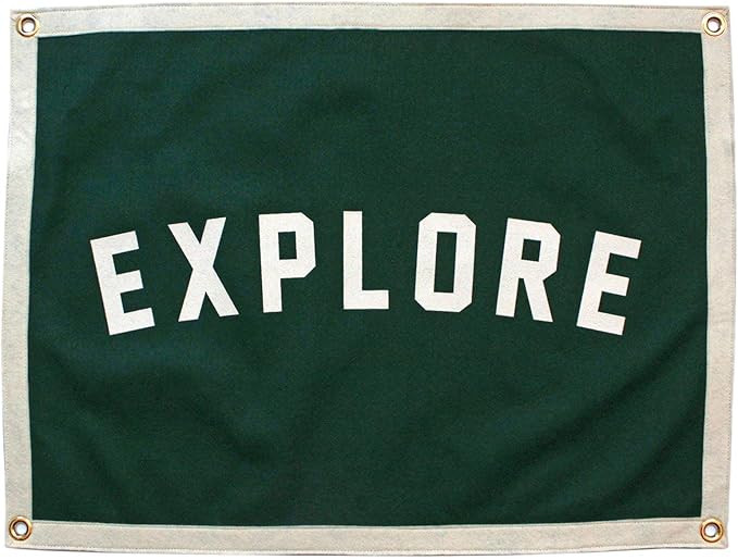 Oxford Pennant Explore Camp Flag Banner, Wool Felt, Screen Printed Design, Poster Wall Art Décor... | Amazon (US)