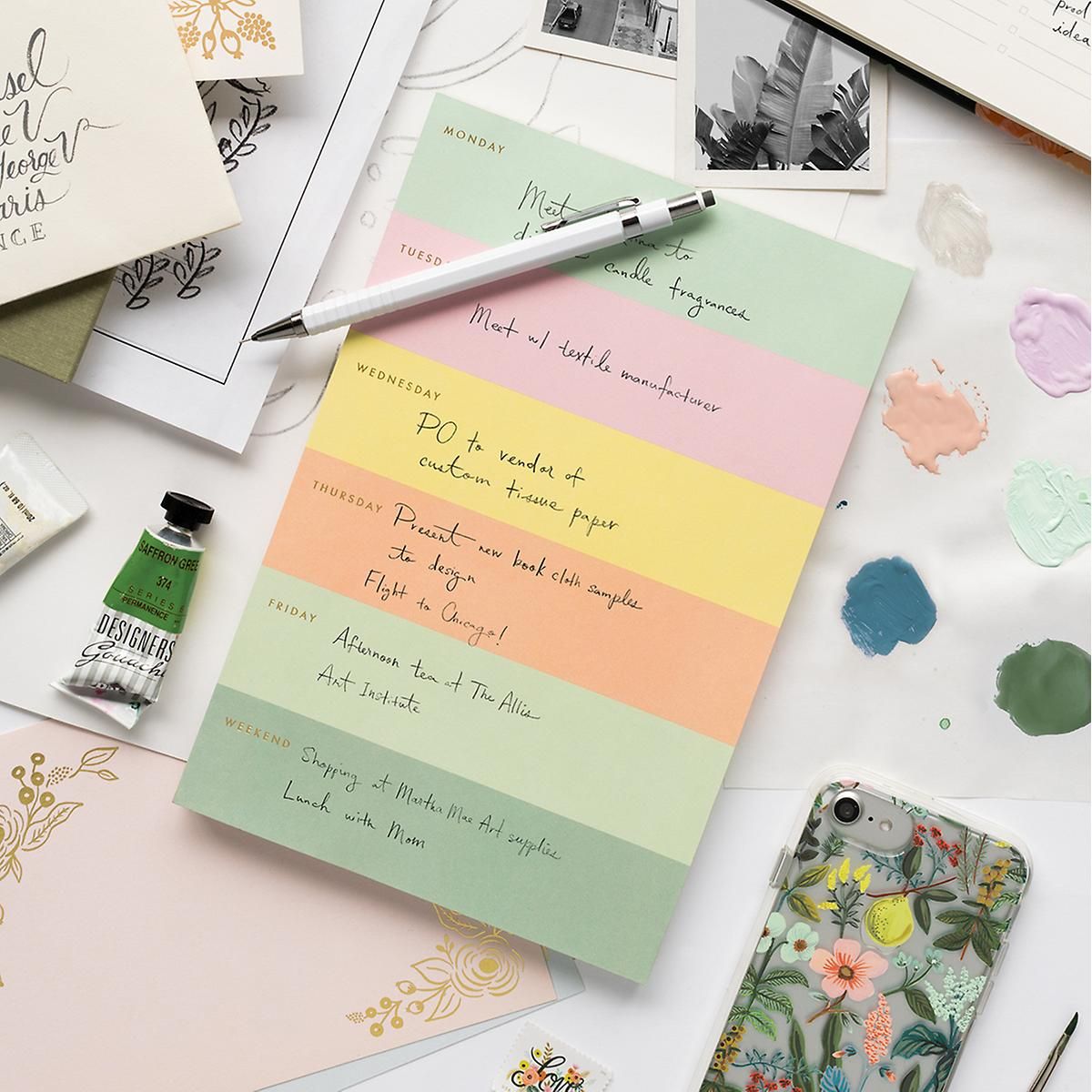 Rifle Paper Co. Pastel Weekly Notepad | The Container Store