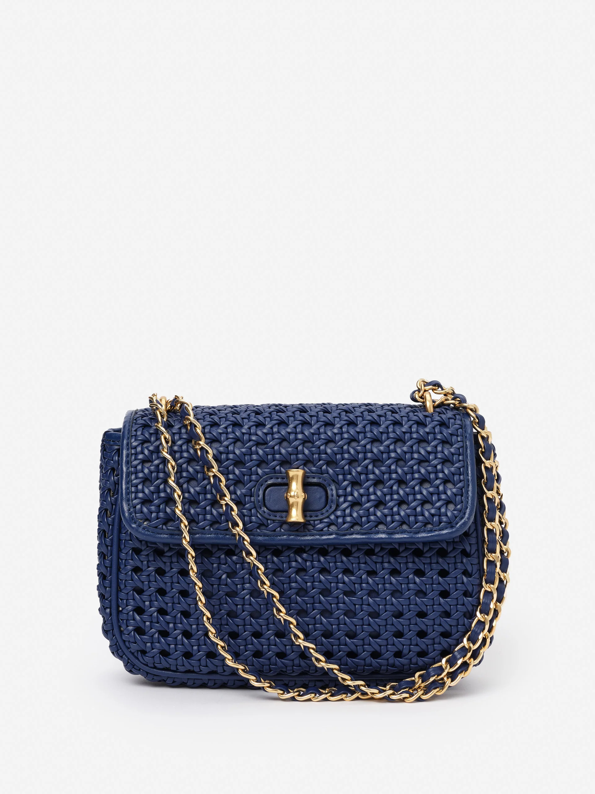 J.McLaughlin Women's Waverly Leather Handbag Nautical Navy | J.McLaughlin