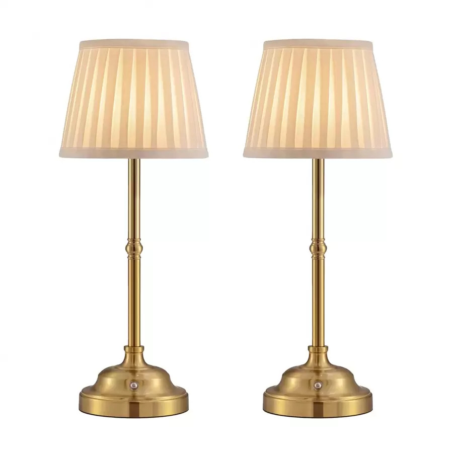 2 Packs Portables Cordless Table Lamp, Fabric Shade Desk Lamp, Rechargeable Battery Powered Light... | Walmart (US)