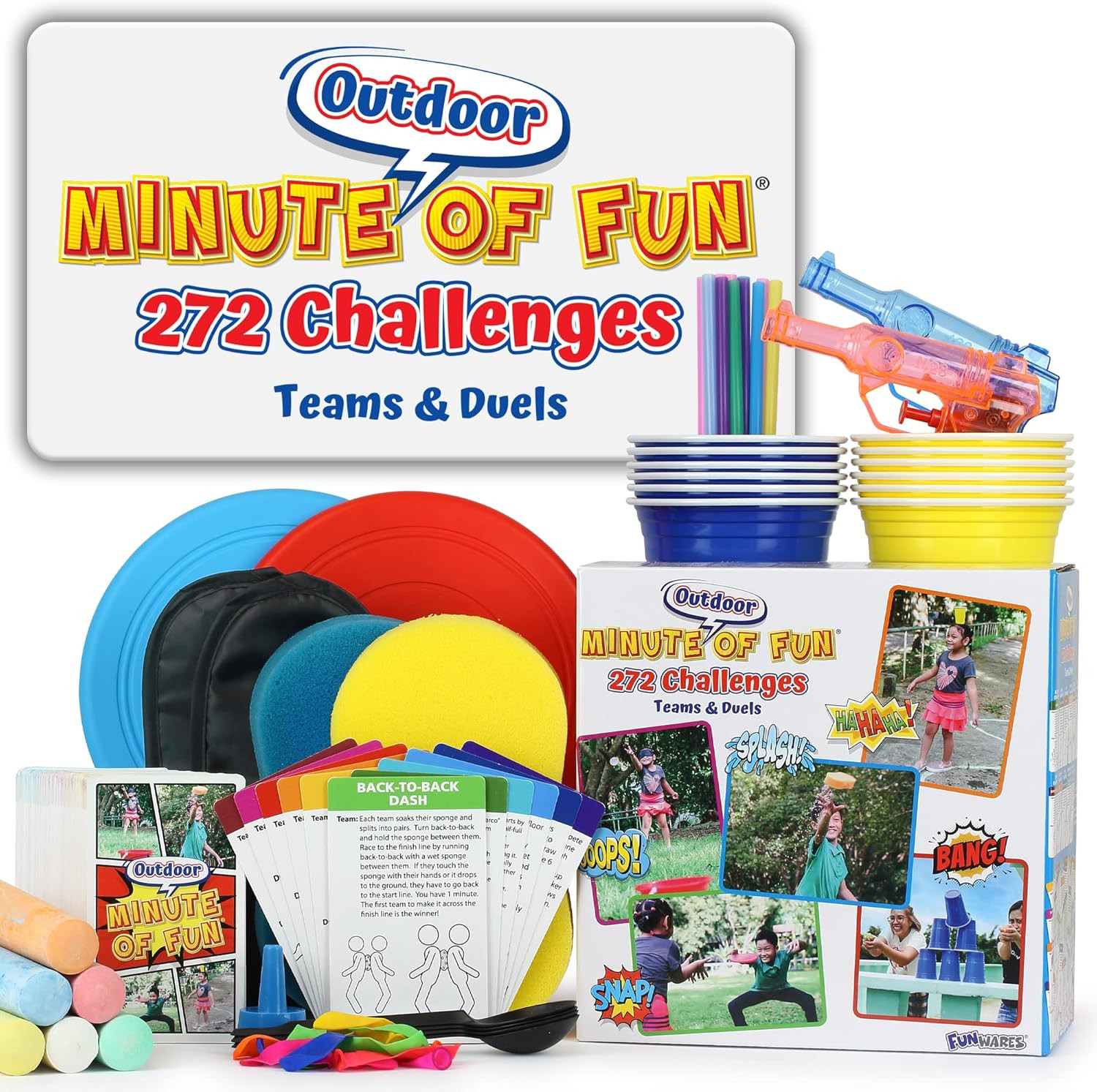 Minute of Fun Outdoor Party Game - Amazing 272 Minute to Win It Challenges for Duels Teams Partie... | Amazon (US)