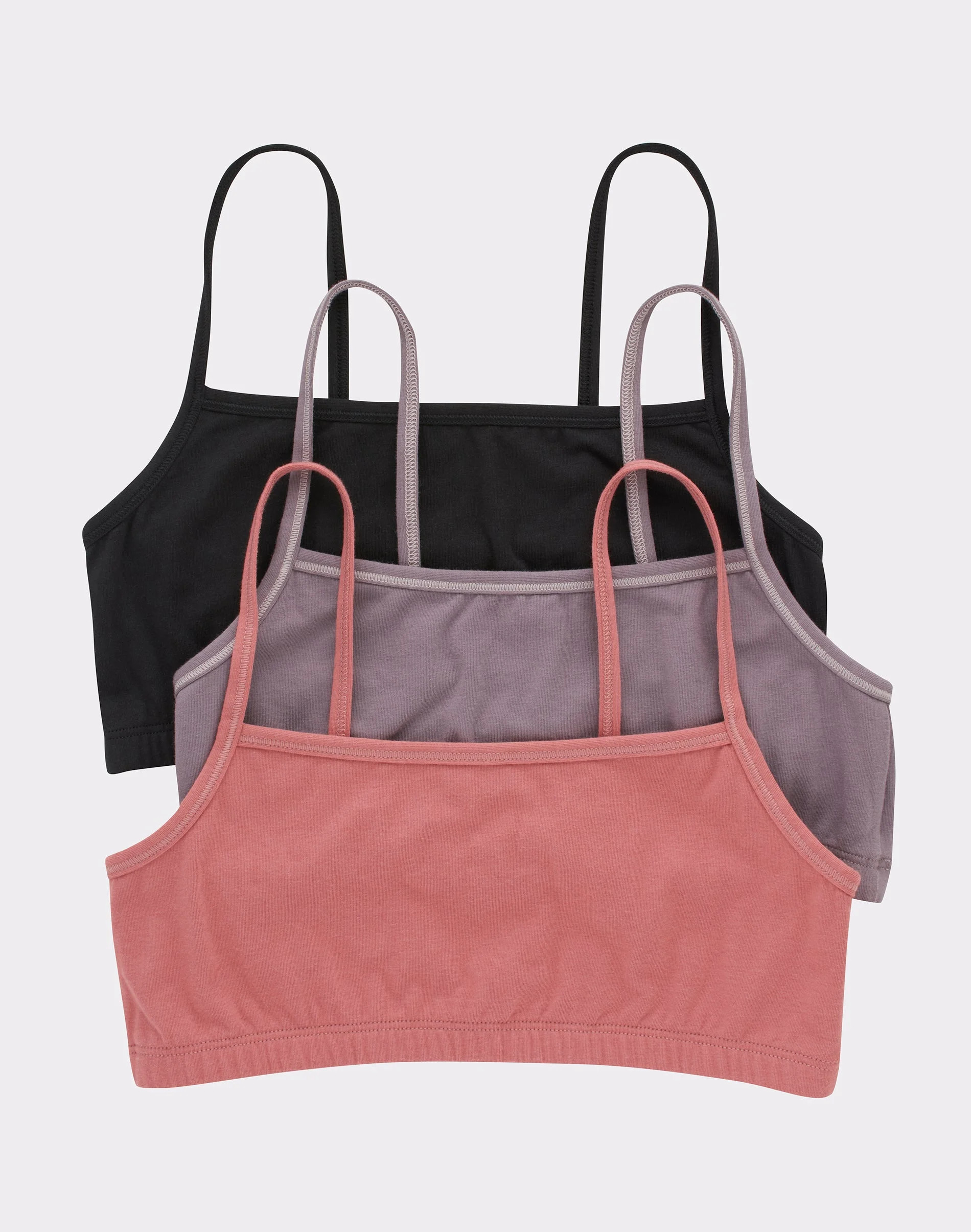 Hanes Bralette 3-Pack Women's String Crop Lightweight Soft Assorted Colors HFA001 | Walmart (US)