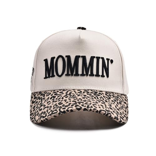 Women’s Mommin Trucker Hat – Vintage Two-Tone Ponytail Baseball Cap, Embroidered Adjustable Hat, Great Gift for Mom & Women Leopard | Amazon (US)