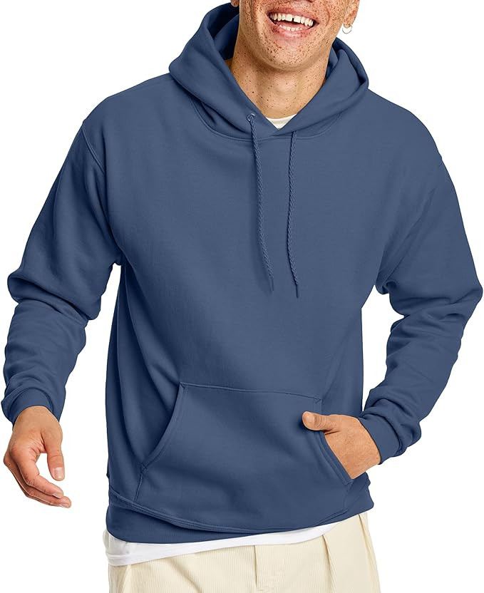 Hanes Men's Sweatshirt, EcoSmart Fleece Hoodie, Cotton-Blend Fleece Hooded Sweatshirt, Plush Flee... | Amazon (US)