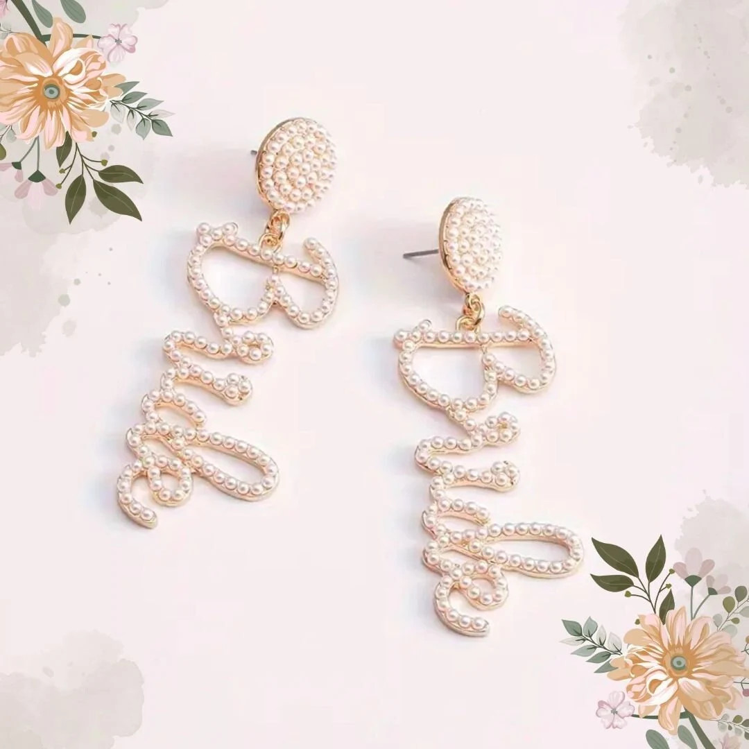 Bride-to-be Statement Earrings Chic Bachelorette Party Accessory, Unique Bride Gift for Honeymoon... | Etsy (US)