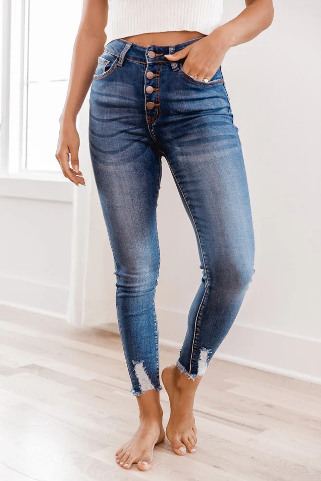 Gianna Distressed Medium Wash Jeans | Pink Lily