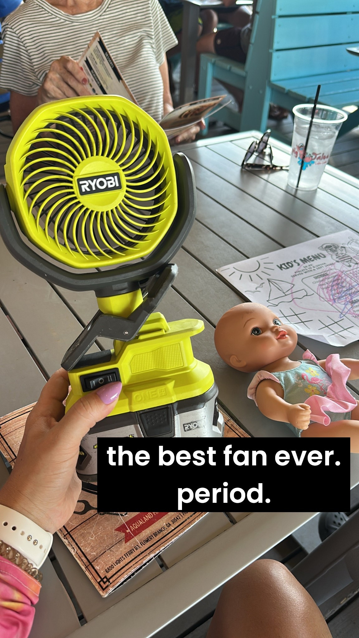 we live on the lake during the summer and this is the best fam ever. PERIOD. 

8 hr battery ✔️
Clips anywhere ✔️
Actually cools you off ✔️