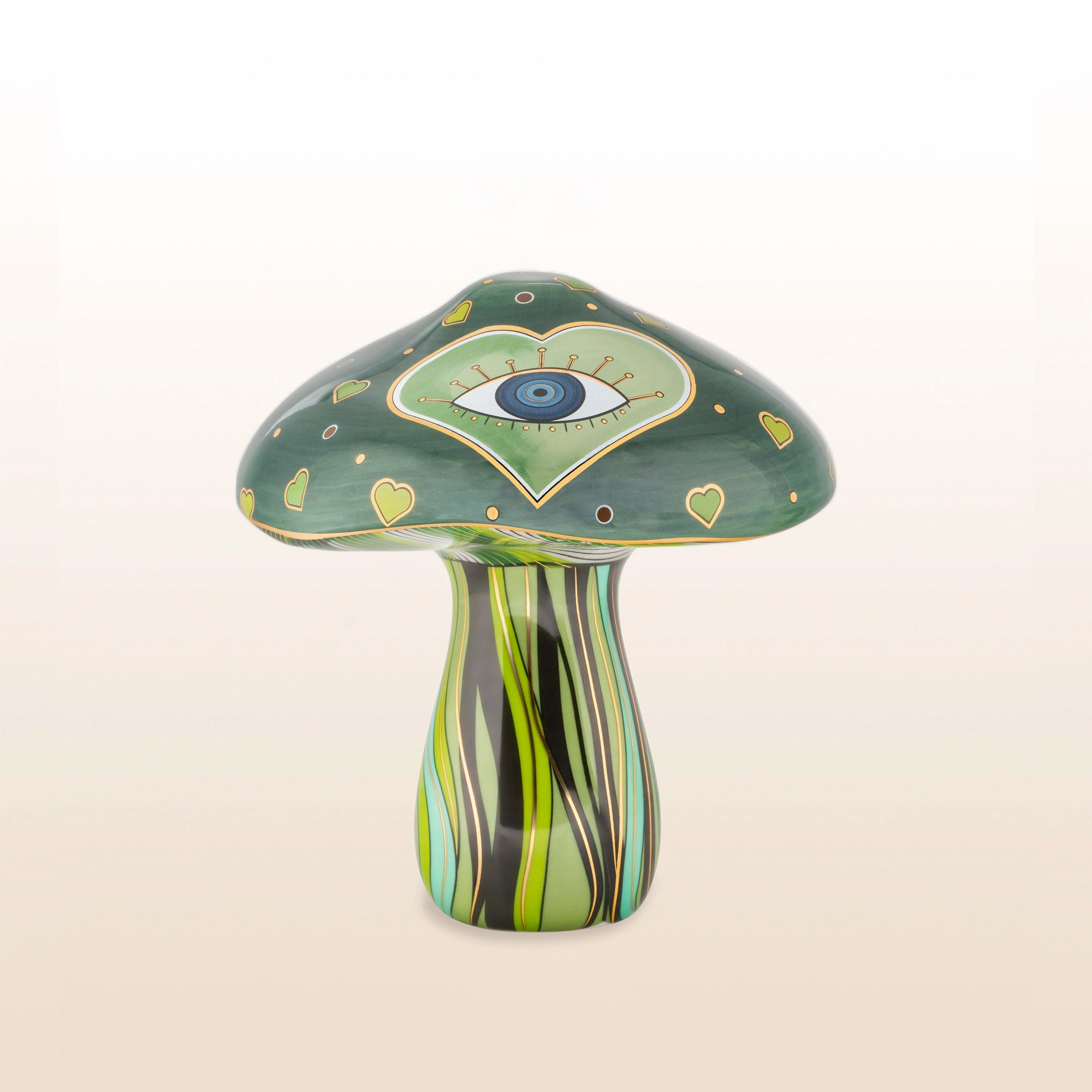 Loving Earth - Evil Eye Heart Mushroom Statue | Karma and Luck