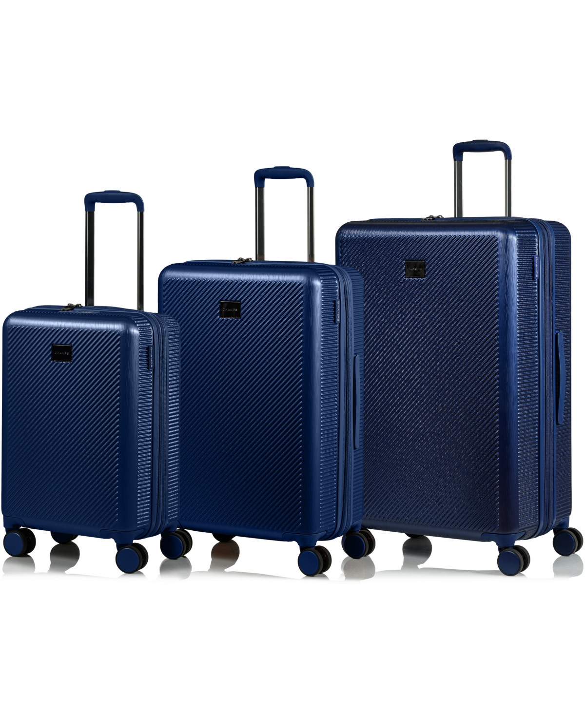 3-Piece Iconic Ii Hardside Luggage Set - Navy | Macy's