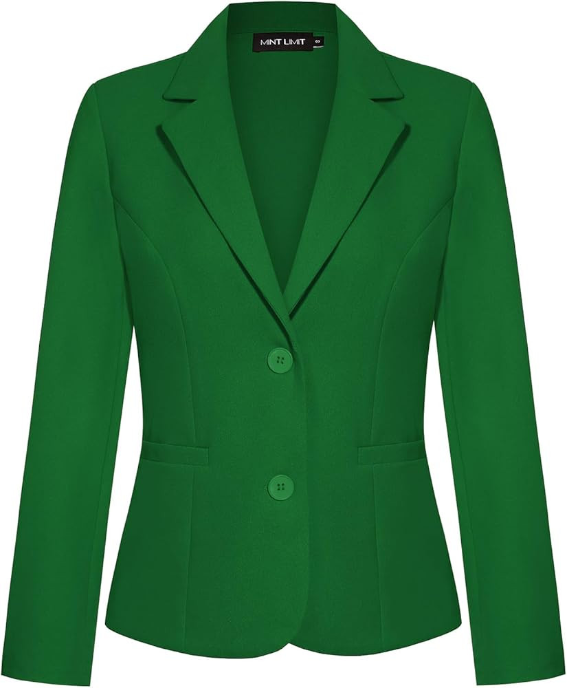 MINTLIMIT Women's Button Front Blazers Long Sleeve Lapel Stretch Casual Office Work Business Blaz... | Amazon (US)