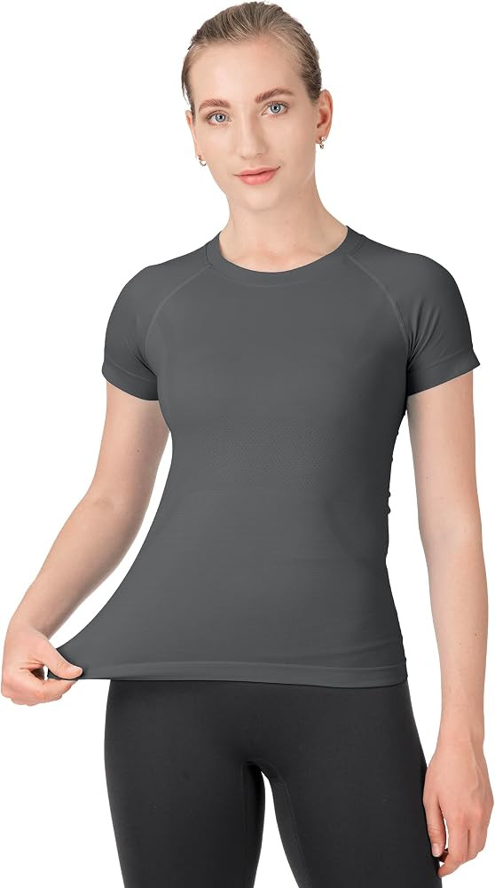 MathCat Seamless Workout Tops for Women Short Sleeve Yoga Running Shirts,Breathable Athletic Comp... | Amazon (US)
