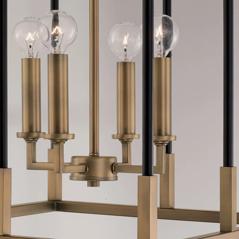 16" W X 22.5" H 4-Light Medium Foyer In Aged Brass And Black | Wayfair North America