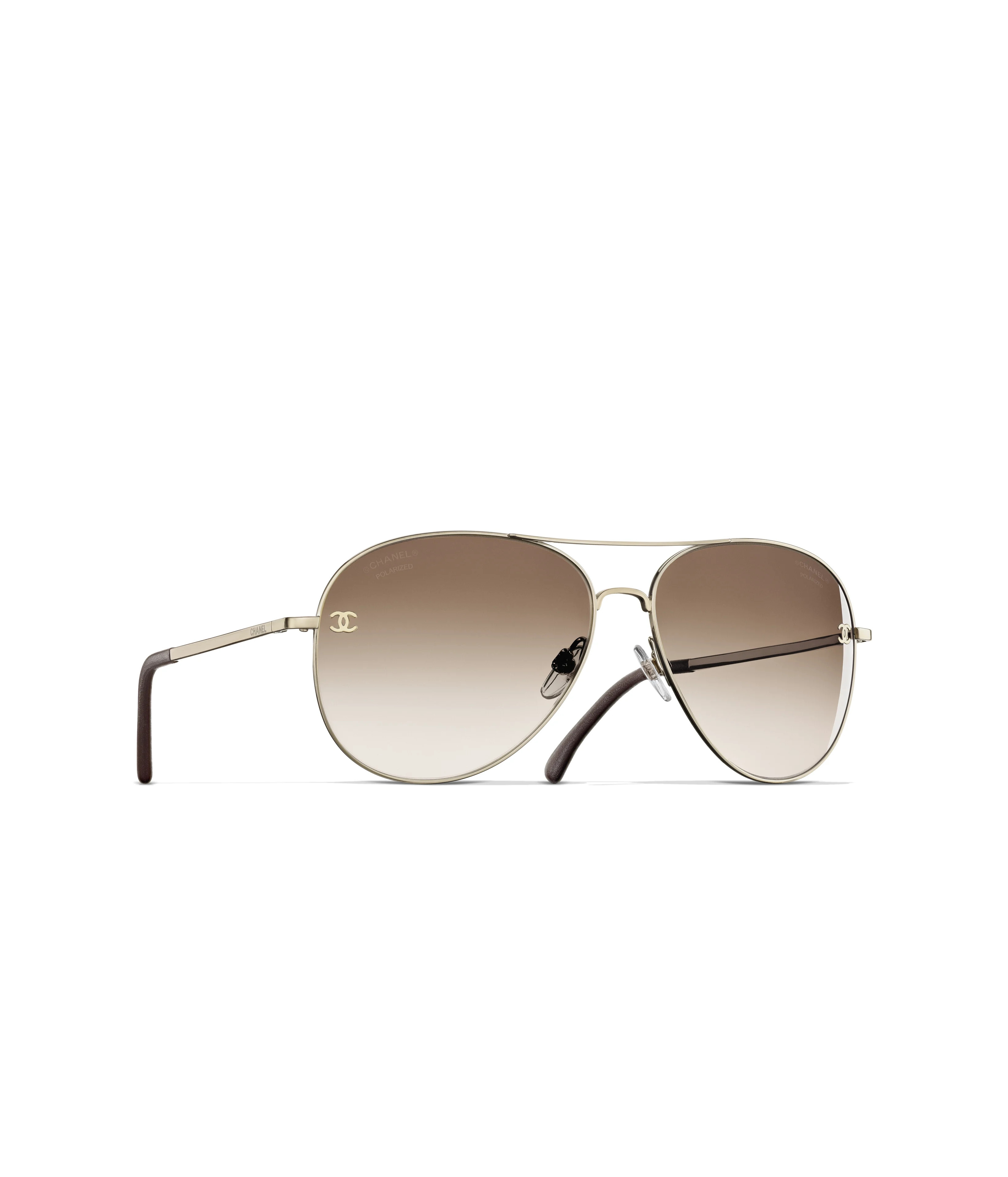 CHANEL Sunglasses: Pilot Sunglasses, titanium & calfskin — Fashion | CHANEL | Chanel, Inc. (US)