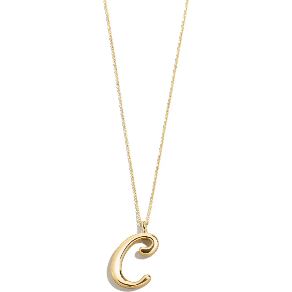 BaubleBar Script Initial Pendant Necklace in Gold C at Nordstrom | Nordstrom