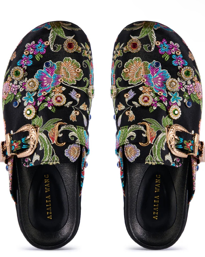 AZALEA WANG QUINBY BROCADE CLOG IN BLACK