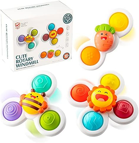 Amazon.com: YAPIGO Suction Cup Spinner Toys Baby Toys,Sensory Toys Bath Toys Dimple Toys Spinning... | Amazon (US)