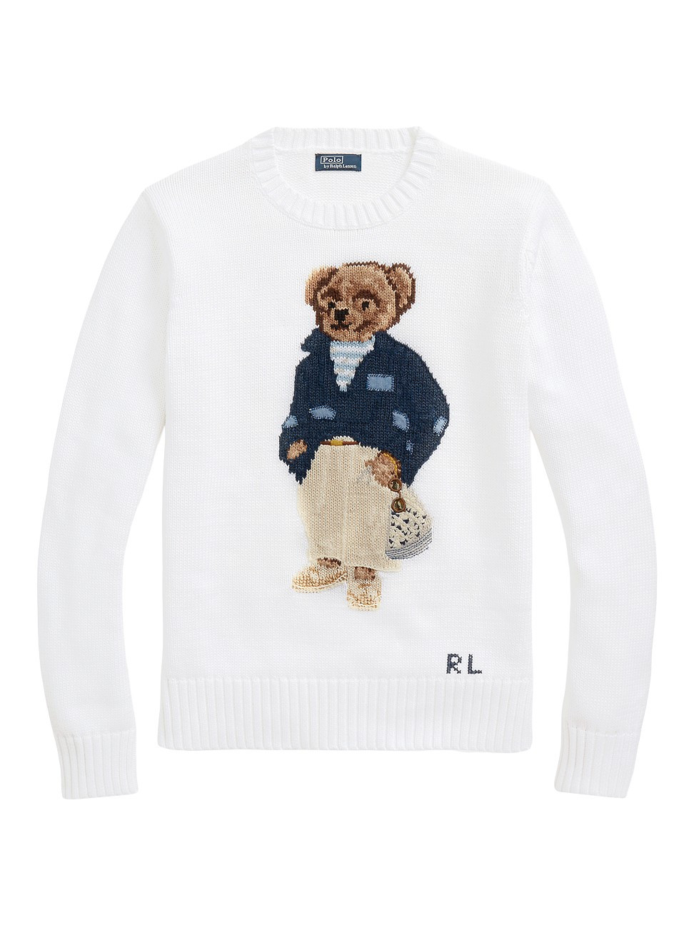 Women's Polo Bear Cotton Pullover Sweater - White Multi - Size XS - White Multi - Size XS | Saks Fifth Avenue