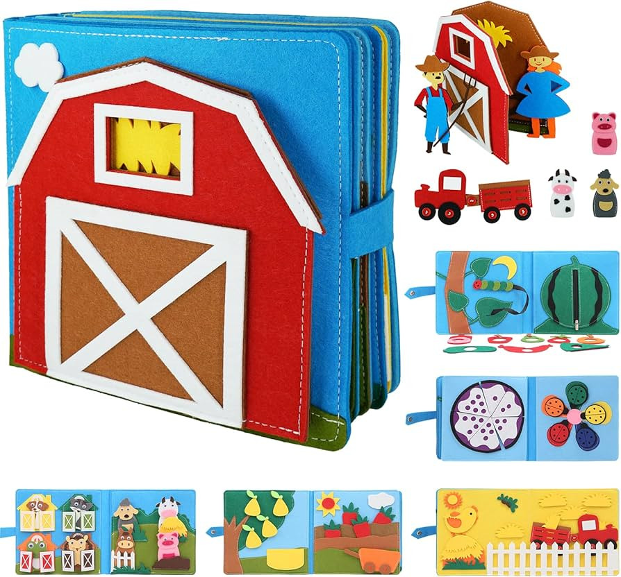 Montessori Busy Book for Toddlers Kids DIY Felt Quiet Book 3D Activities Cloth Story Book Prescho... | Amazon (US)